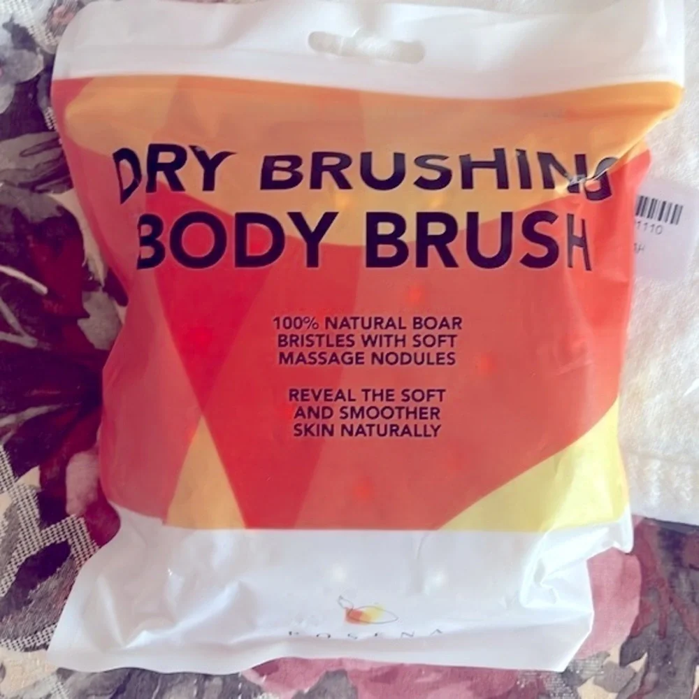 Brand New Shower Set Natural Loofah Exfoliating Mitt Back Sponge Dry Body Brush